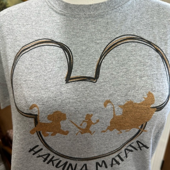Disney Gray Hakuna Matata Kids T-Shirt Youth Medium - Picture 3 of 4
